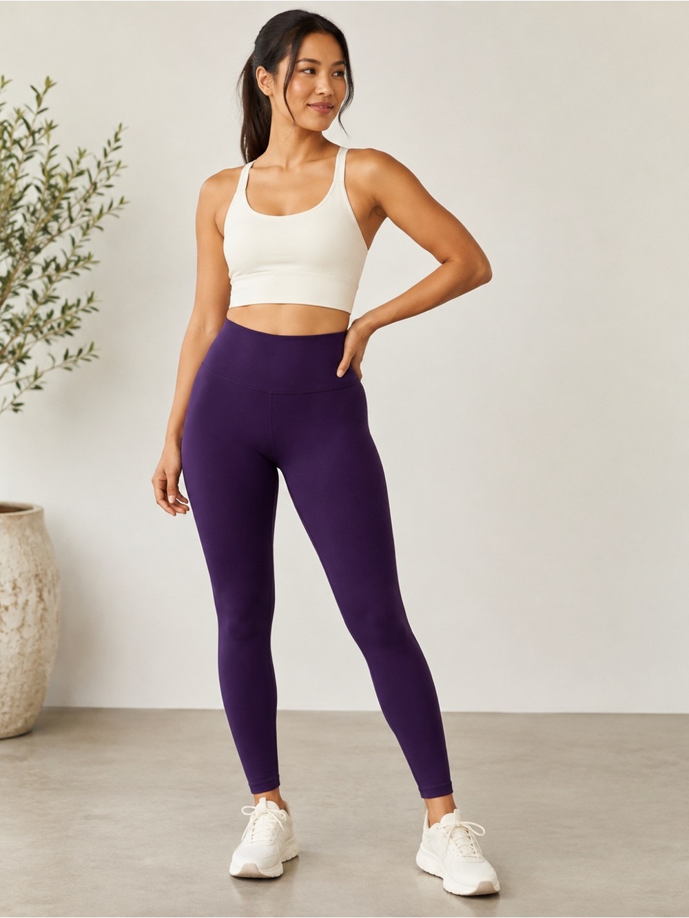 IUGA Purple High Waisted Yoga Leggings Women’s Stretch Activewear XL
